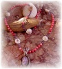 Natural Shell, Fresh Water Pearl, Amethyst& Sterling Silver